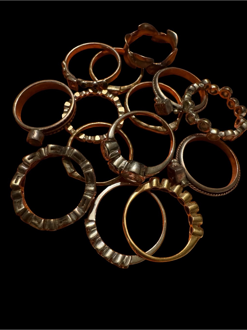 Gold Tone Women's Stackable Fashion Rings - Mixed Designs
